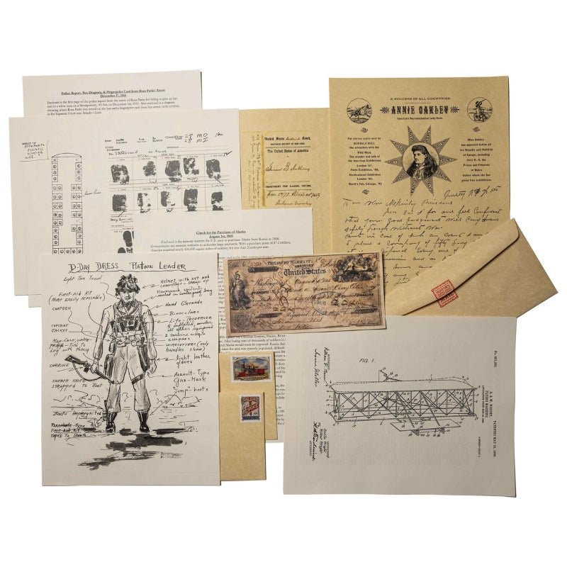 Collection of History By Mail replica documents