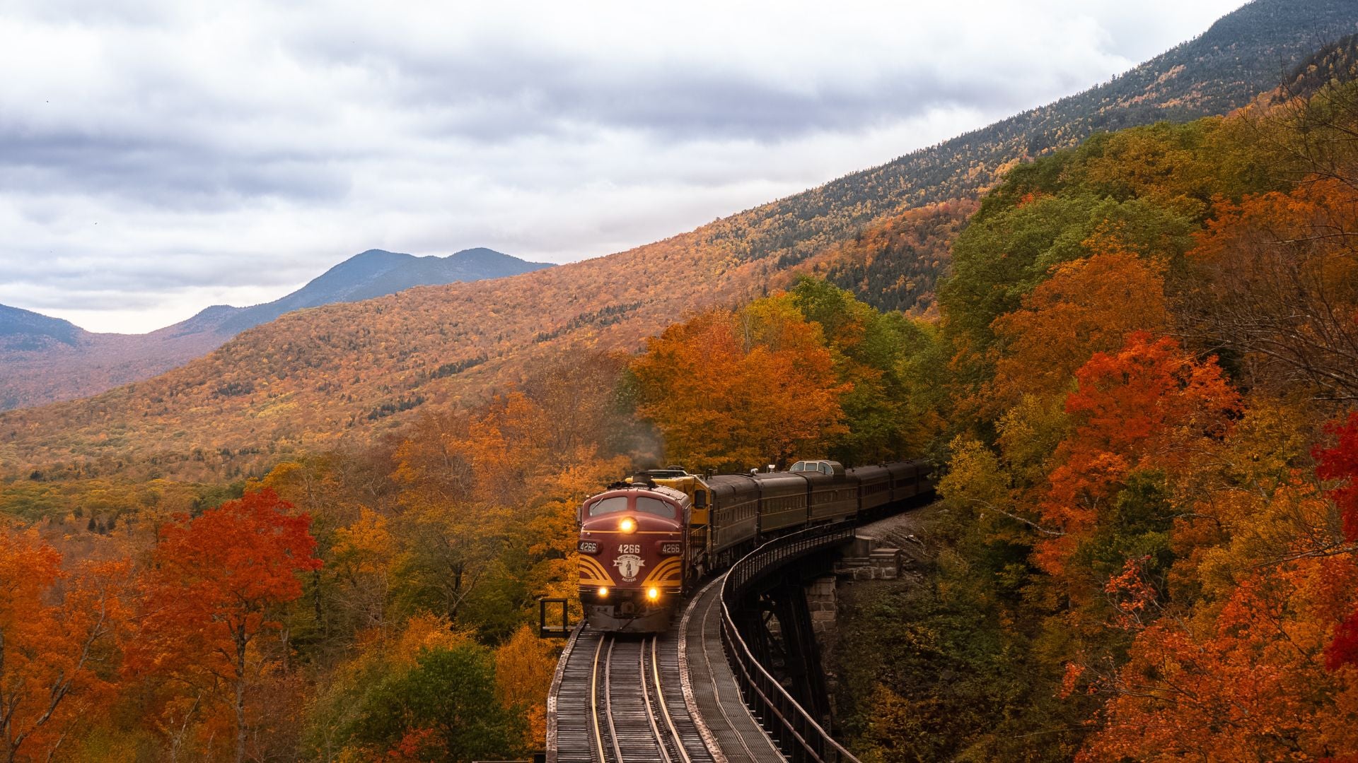 A train on a bridge. Frankenstein Trestle, New Hampshire. - History By Mail