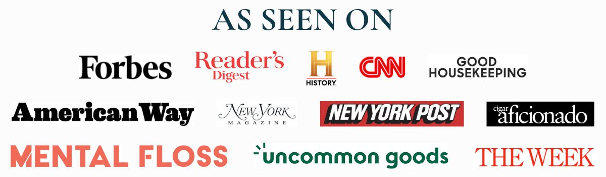History By Mail - As Seen On Banner featuring well-known brands like Forbes, Reader's Digest, History Channel, and many more.