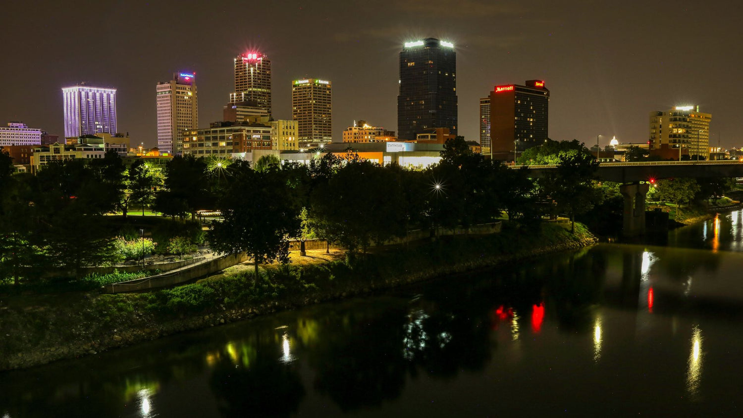 Little Rock skyline at night. - History By Mail
