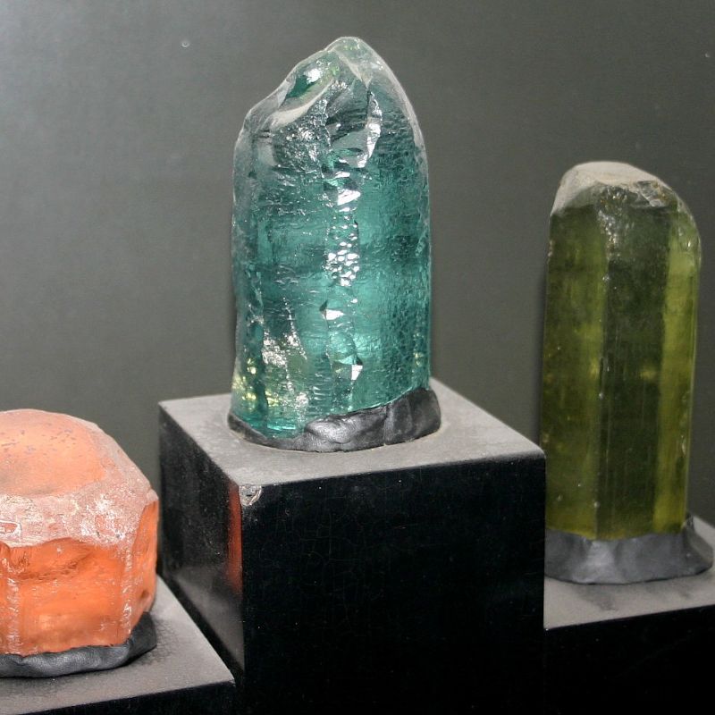 Three varieties of beryl (left to right): morganite, aquamarine, and emerald. - History By Mail