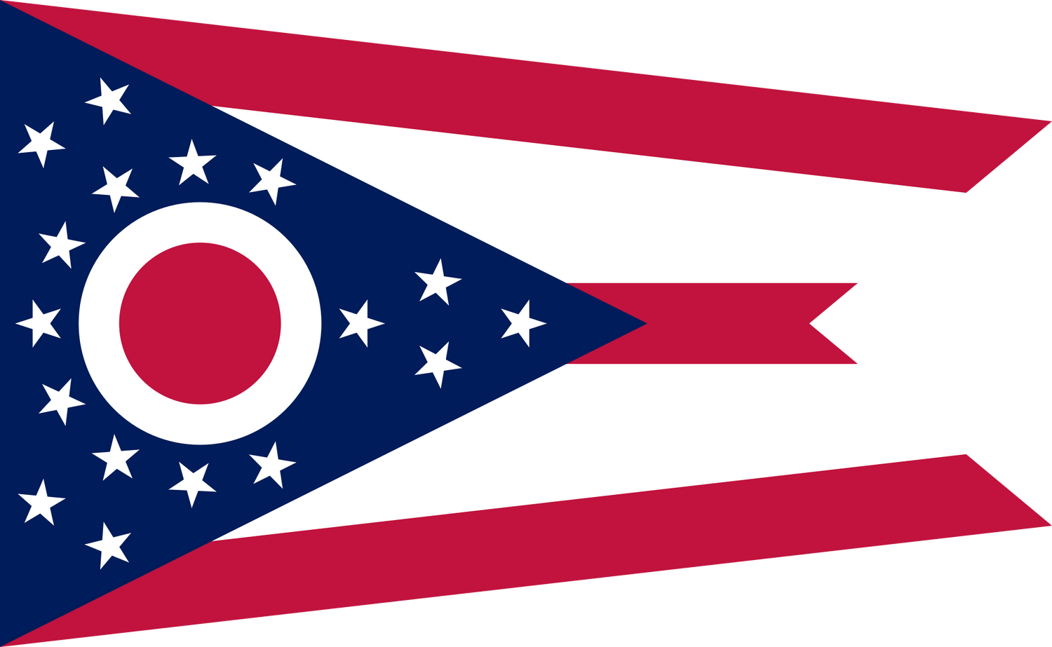 The official state flag of Ohio was adopted in 1902 and showcases a Guidon consisting of 5 horizontal stripes alternating between red and white. - History By Mail