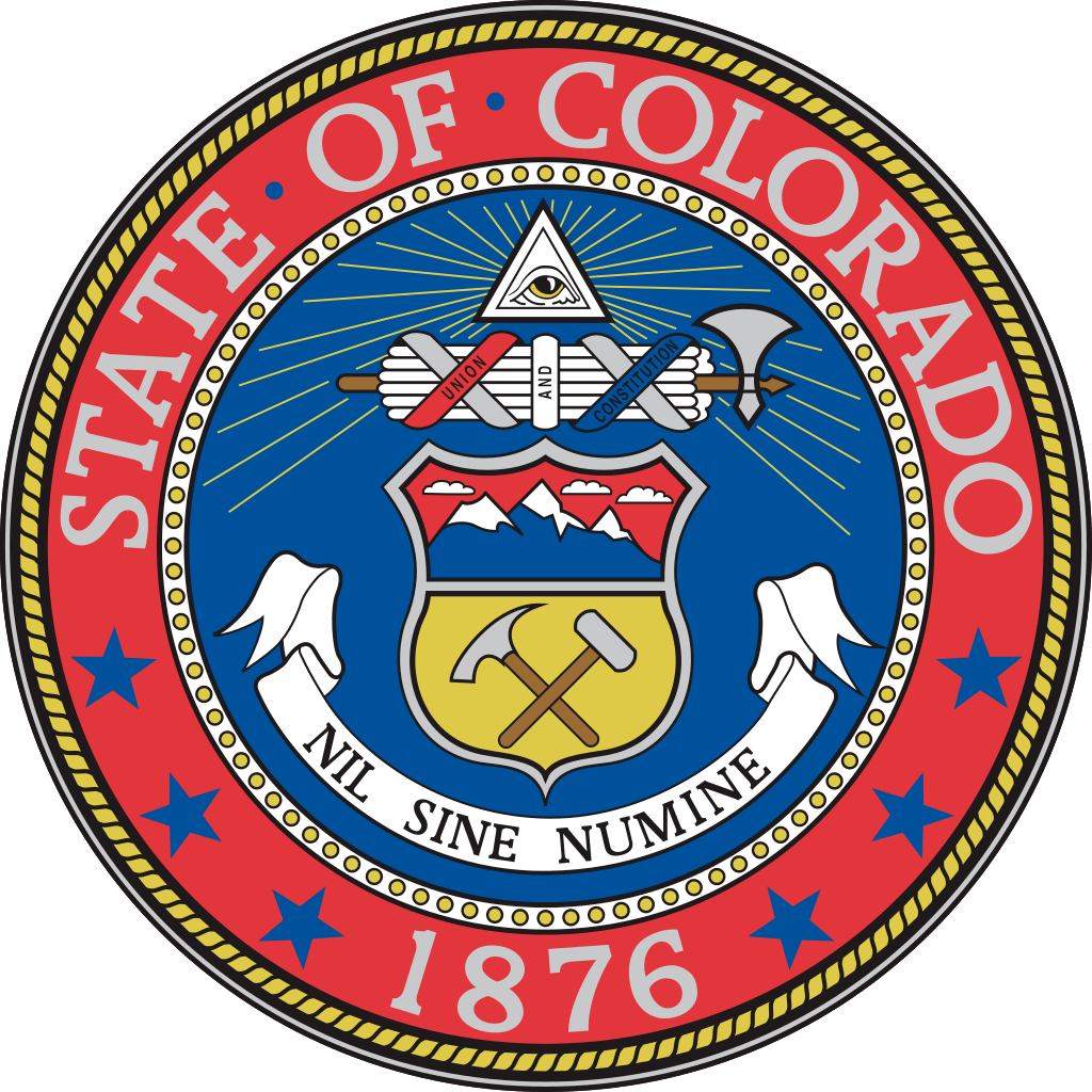 The Colorado State Seal, adopted in 1877, features the "All Seeing Eye" within a triangle at the top, with golden rays radiating on two sides. - History By Mail