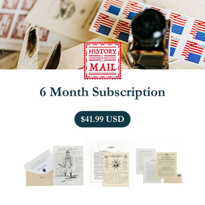 Gift a history buff with a unique and engaging subscription to History By Mail's 6 Month Subscription, featuring diverse historical themes and expertly researched documents.