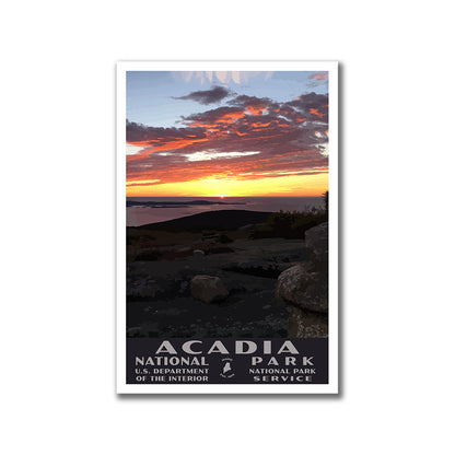 Acadia National Park Poster-WPA (Cadillac Mountain Sunrise)