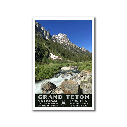 Grand Teton National Park Poster-WPA (Cascade Canyon)