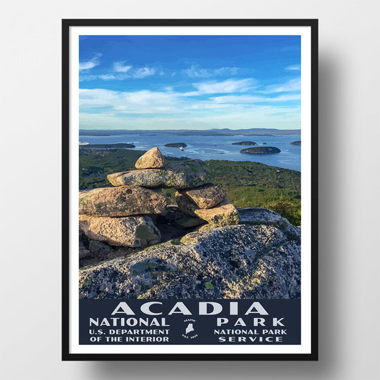 Acadia National Park Poster-WPA (Champlain Mountain)