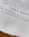 Dunlap broadside of the Declaration of Independence - Three-quarter size