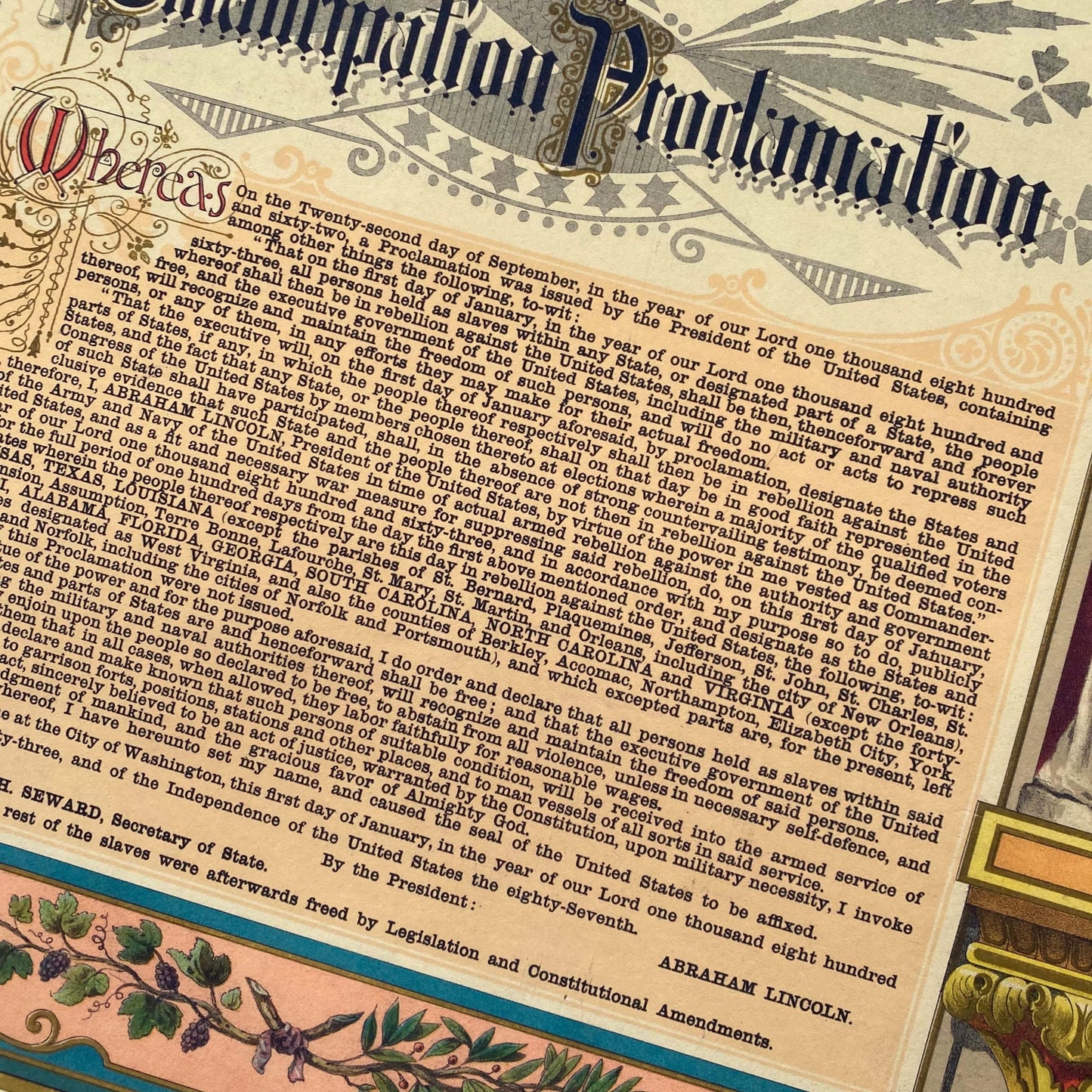 Abraham Lincoln and the Emancipation Proclamation — Archival print