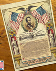 Abraham Lincoln and the Emancipation Proclamation as a small poster