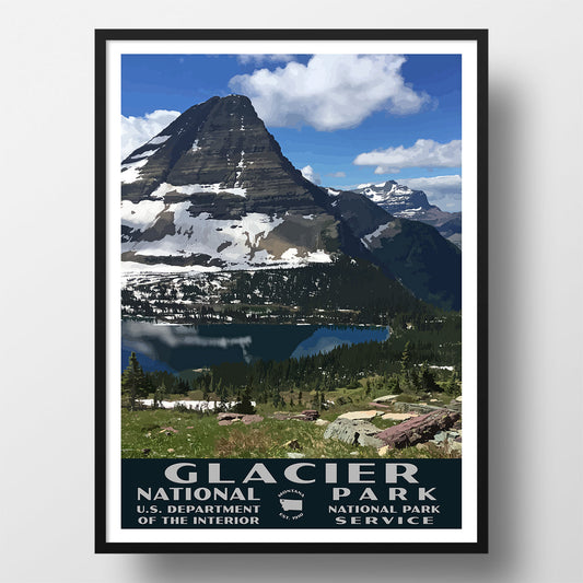 Glacier National Park Poster-WPA (Hidden Lake)
