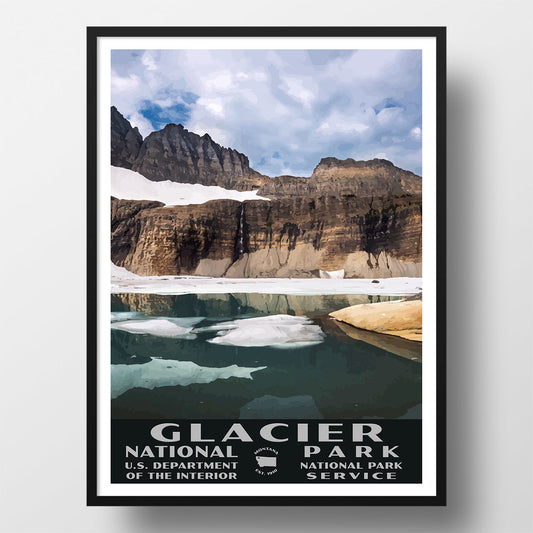 Glacier National Park Poster-WPA (Grinnell Glacier)