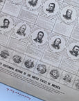 Historic centennial poster with the 18 presidents, states, and more