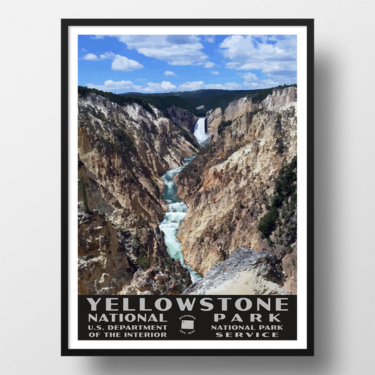 Yellowstone National Park Poster-WPA (Yellowstone Falls)