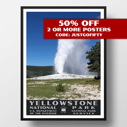Yellowstone National Park Poster-WPA (Old Faithful)