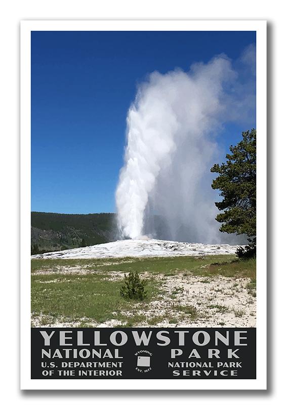 Yellowstone National Park Poster-WPA (Old Faithful)