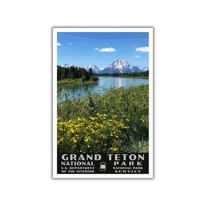 Grand Teton National Park Poster-WPA (Oxbow Bend)