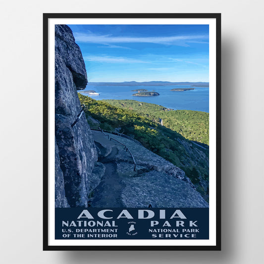 Acadia National Park Poster-WPA (Precipice Trail)