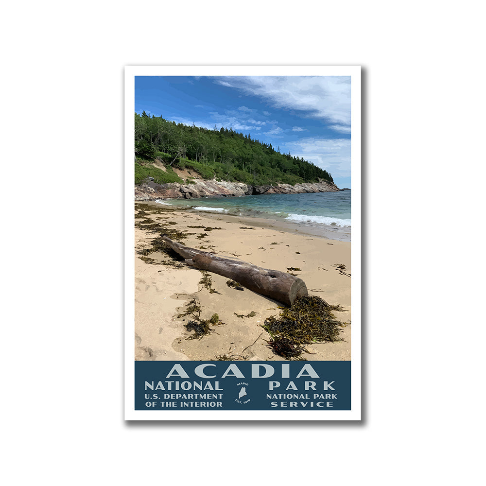 Acadia National Park Poster-WPA (Sand Beach)