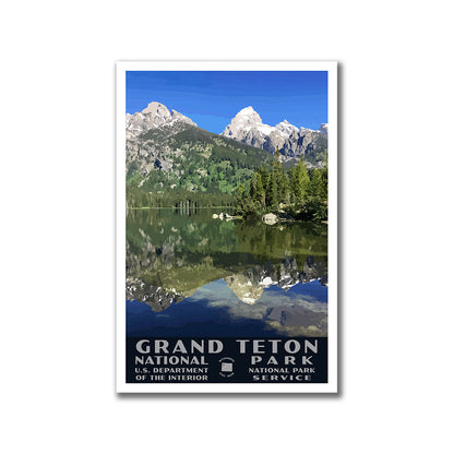 Grand Teton National Park Poster-WPA (Taggart Lake)