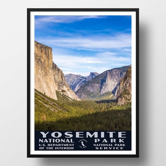 Yosemite National Park Poster-WPA (Tunnel View)