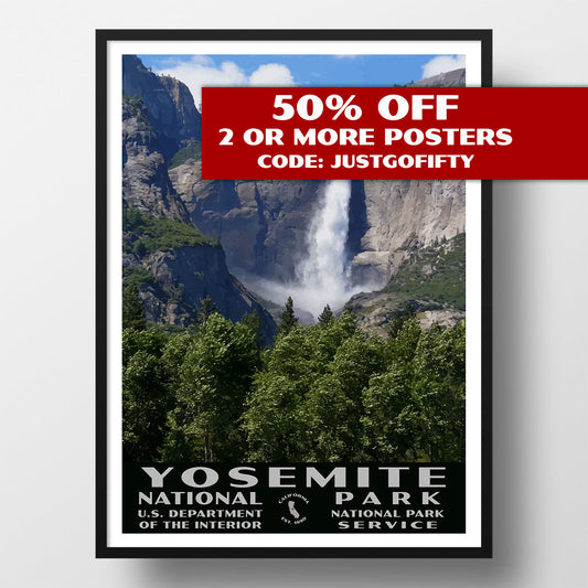 Yosemite National Park Poster-WPA (Yosemite Falls)