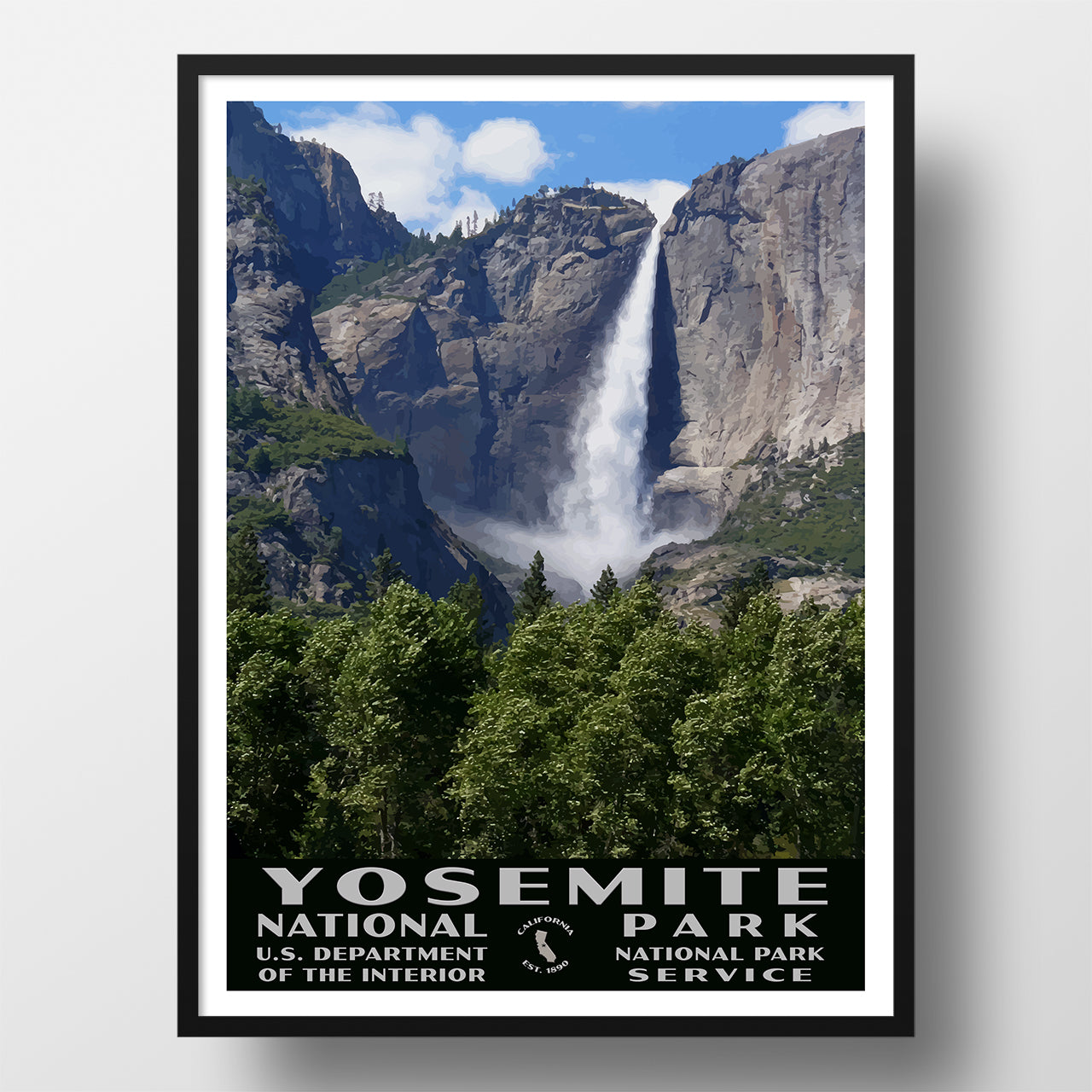 Yosemite National Park Poster-WPA (Yosemite Falls)