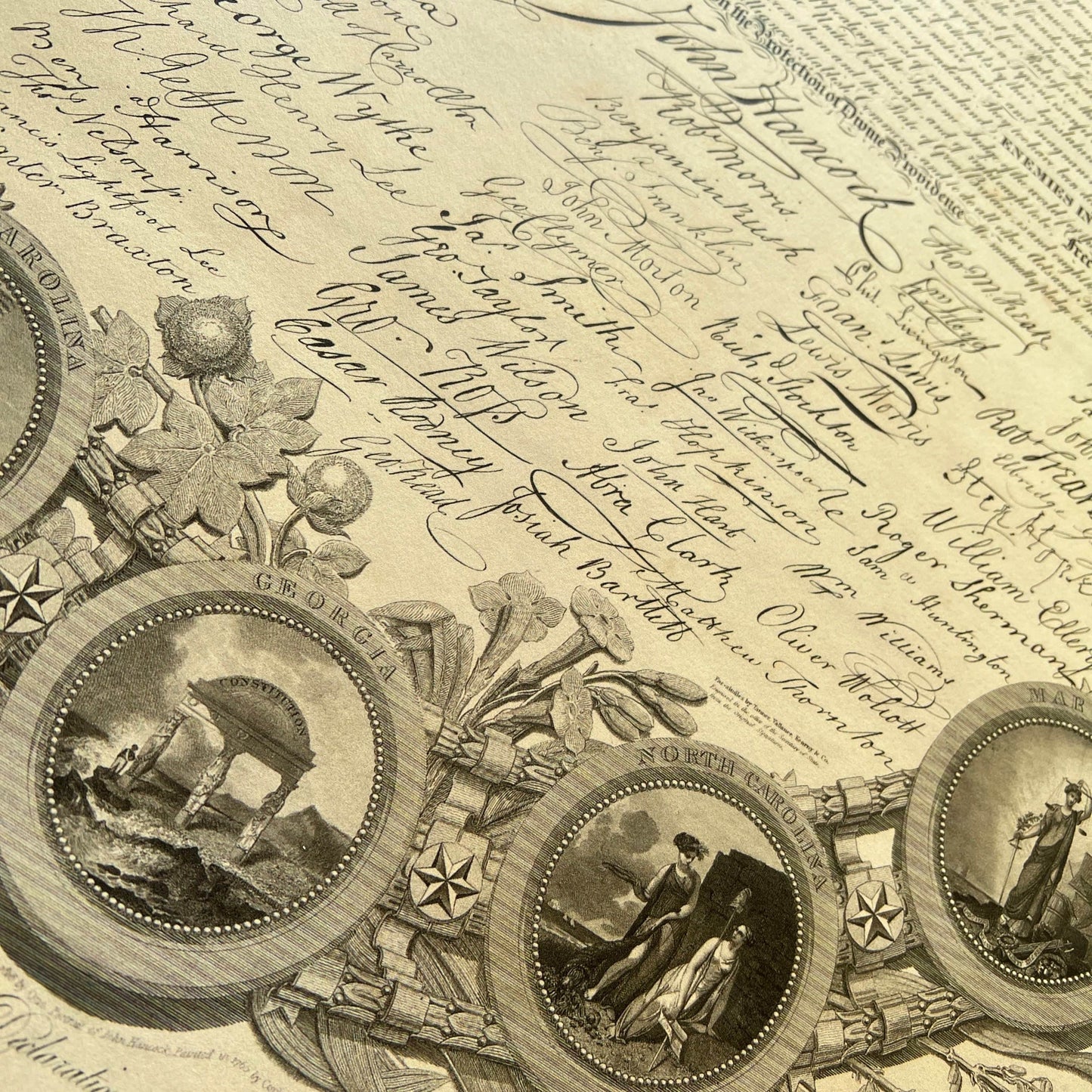 Historic "Declaration of Independence" engraving by publisher John Binns Archival print