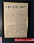 Framed "Declaration of Independence" from the Printing Office of Edes & Gill in Boston