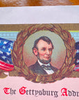 Gettysburg Address in full color with Lincoln and flags — Archival print