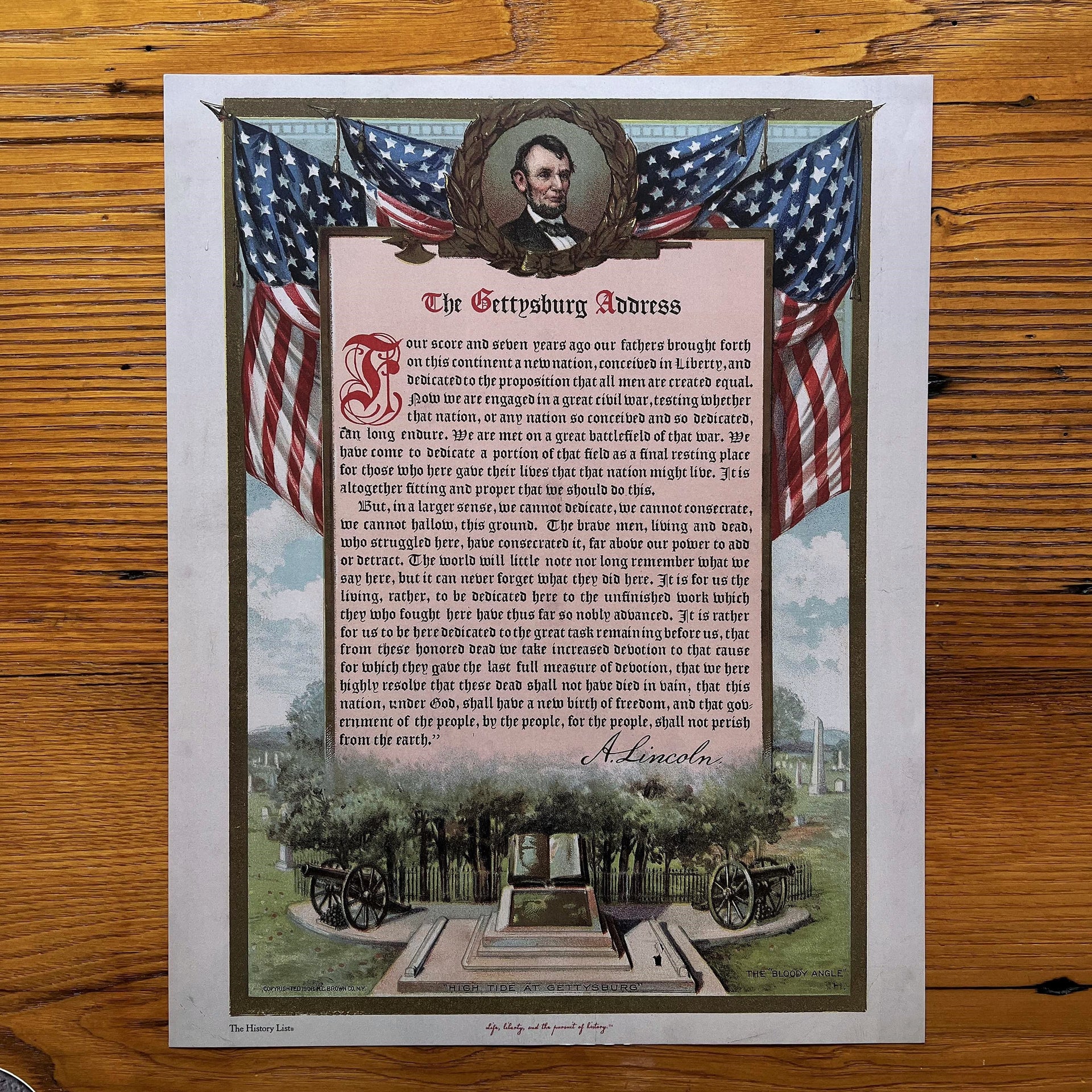 Gettysburg Address as a small poster – History by Mail