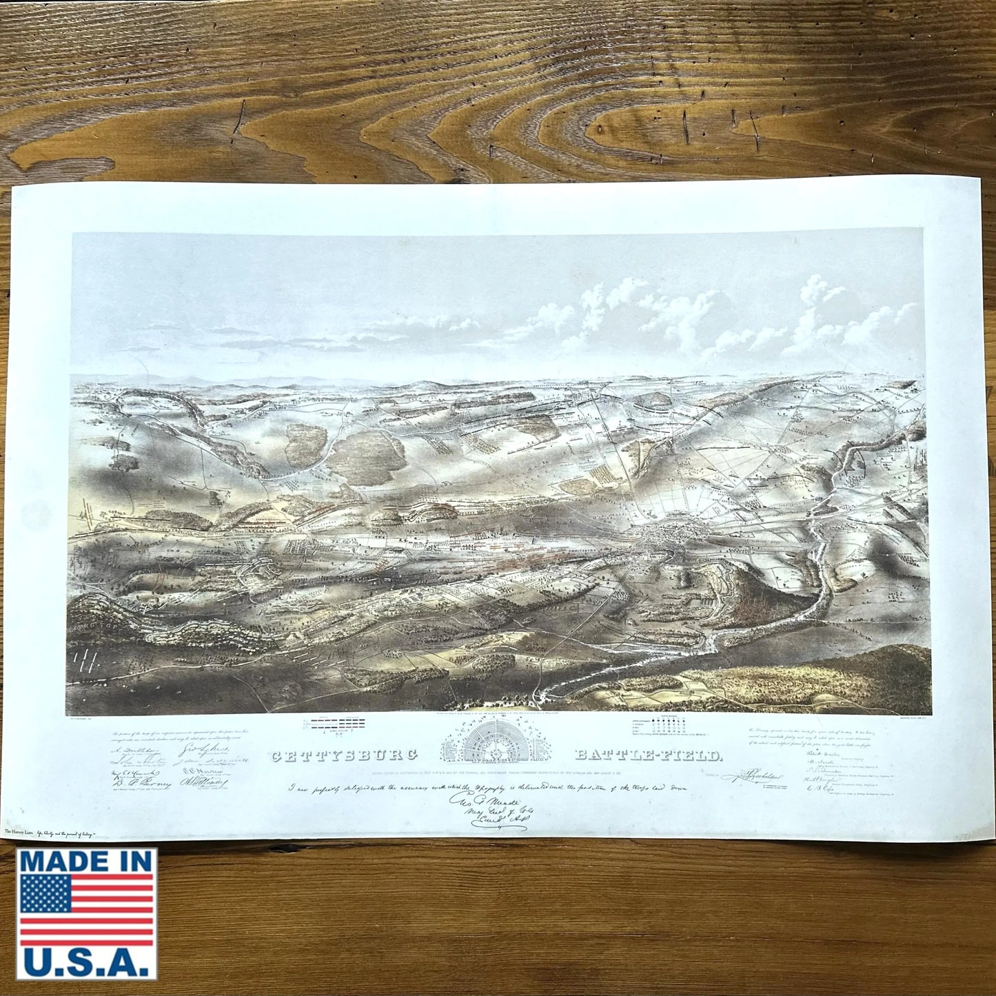 Famous Gettysburg print, 24" x 36" reproduced in archival quality