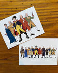 Five "Revolutionary Superheroes" with George Washington Small framed print - 5" x 7"