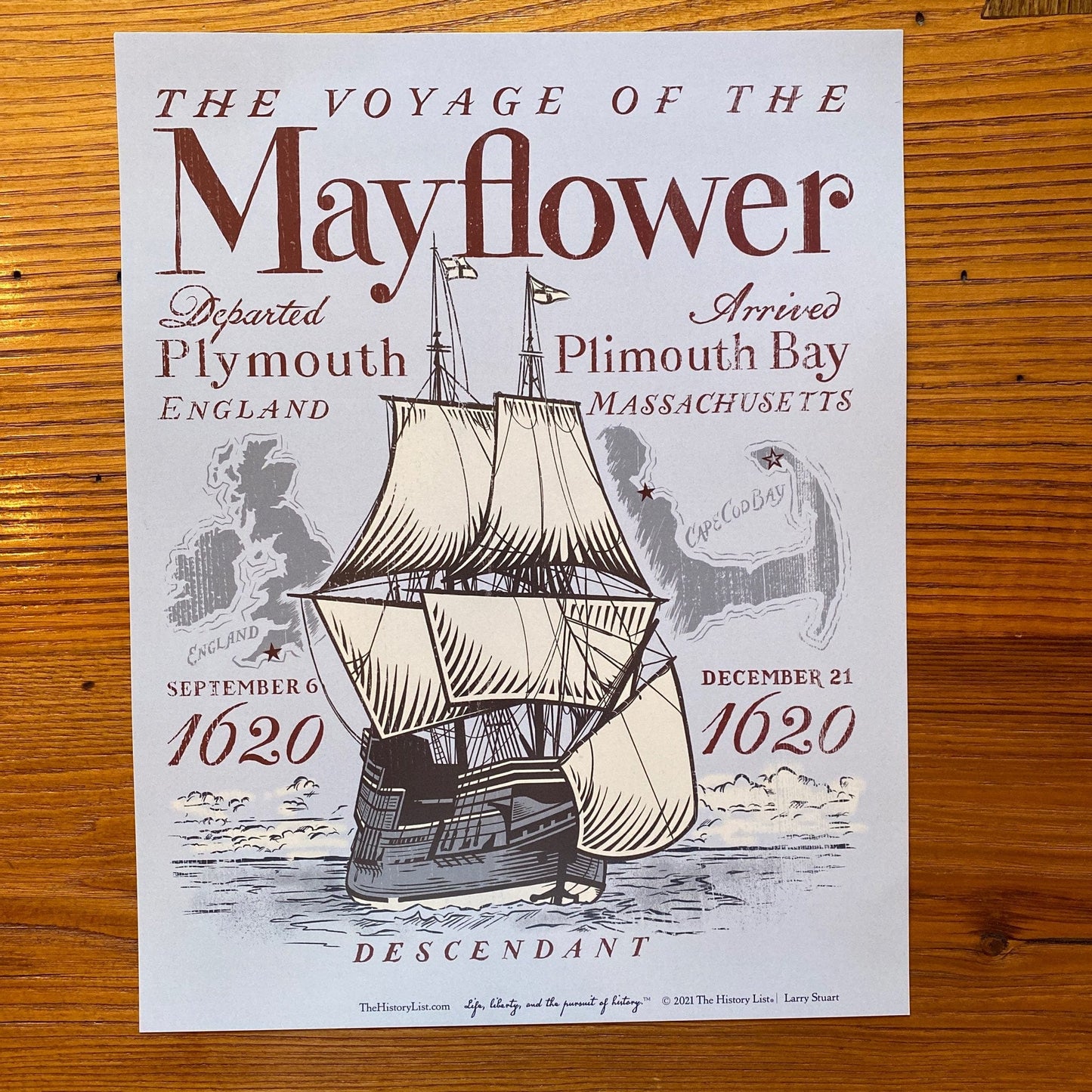 "The Voyage of the Mayflower" as a small poster