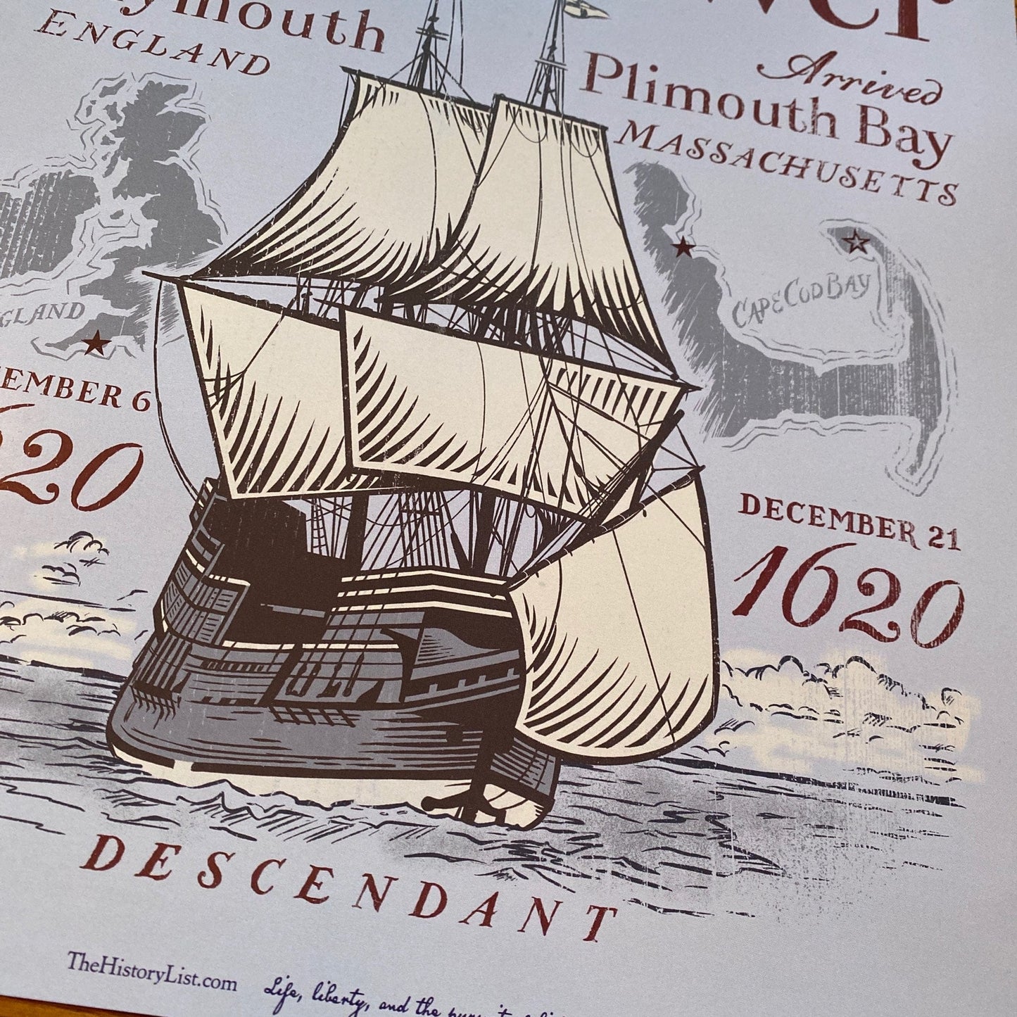 "The Voyage of the Mayflower" as a small poster